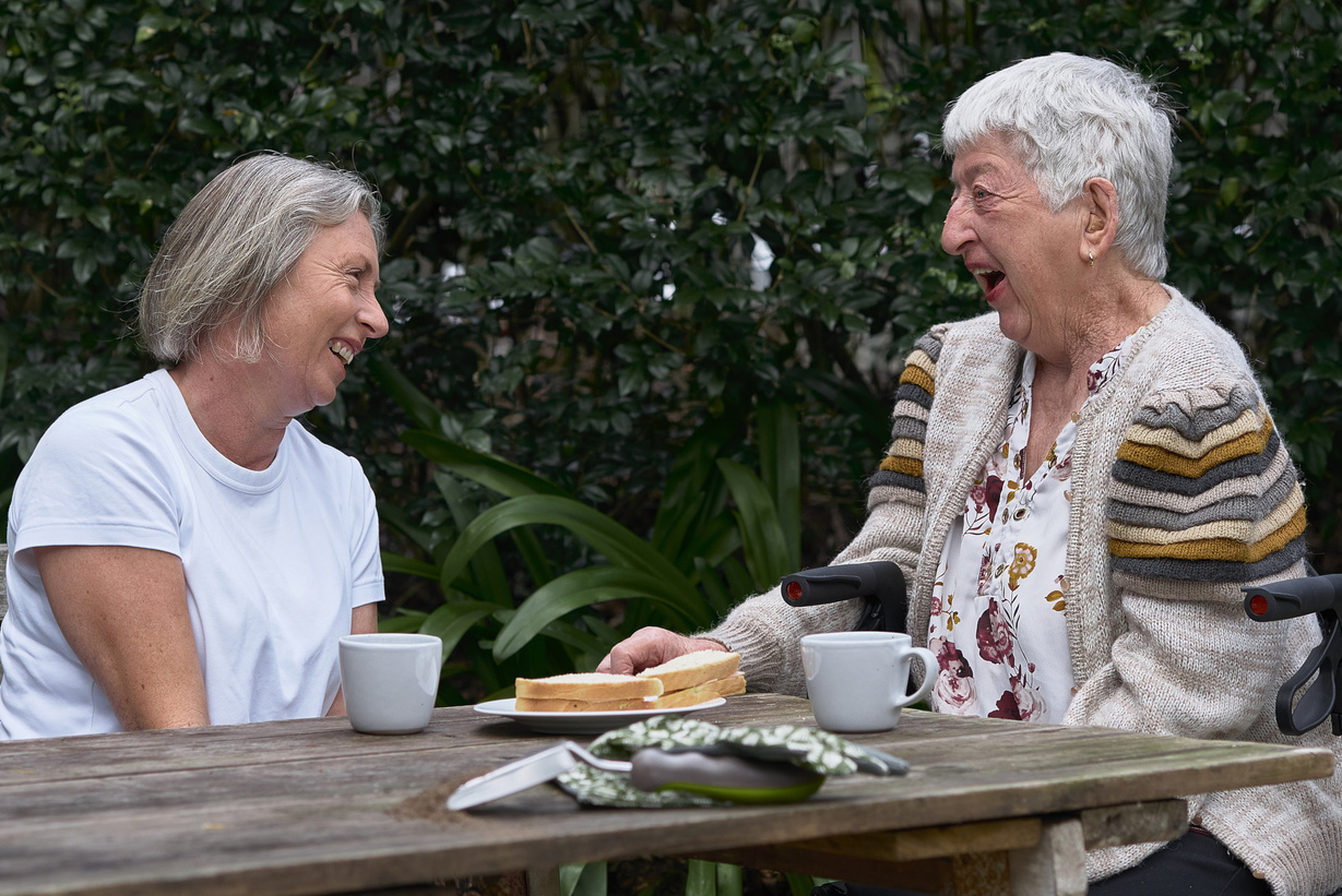 St Vincents Care Sheridan Wilson - daughter of Grace Wilson - on the left