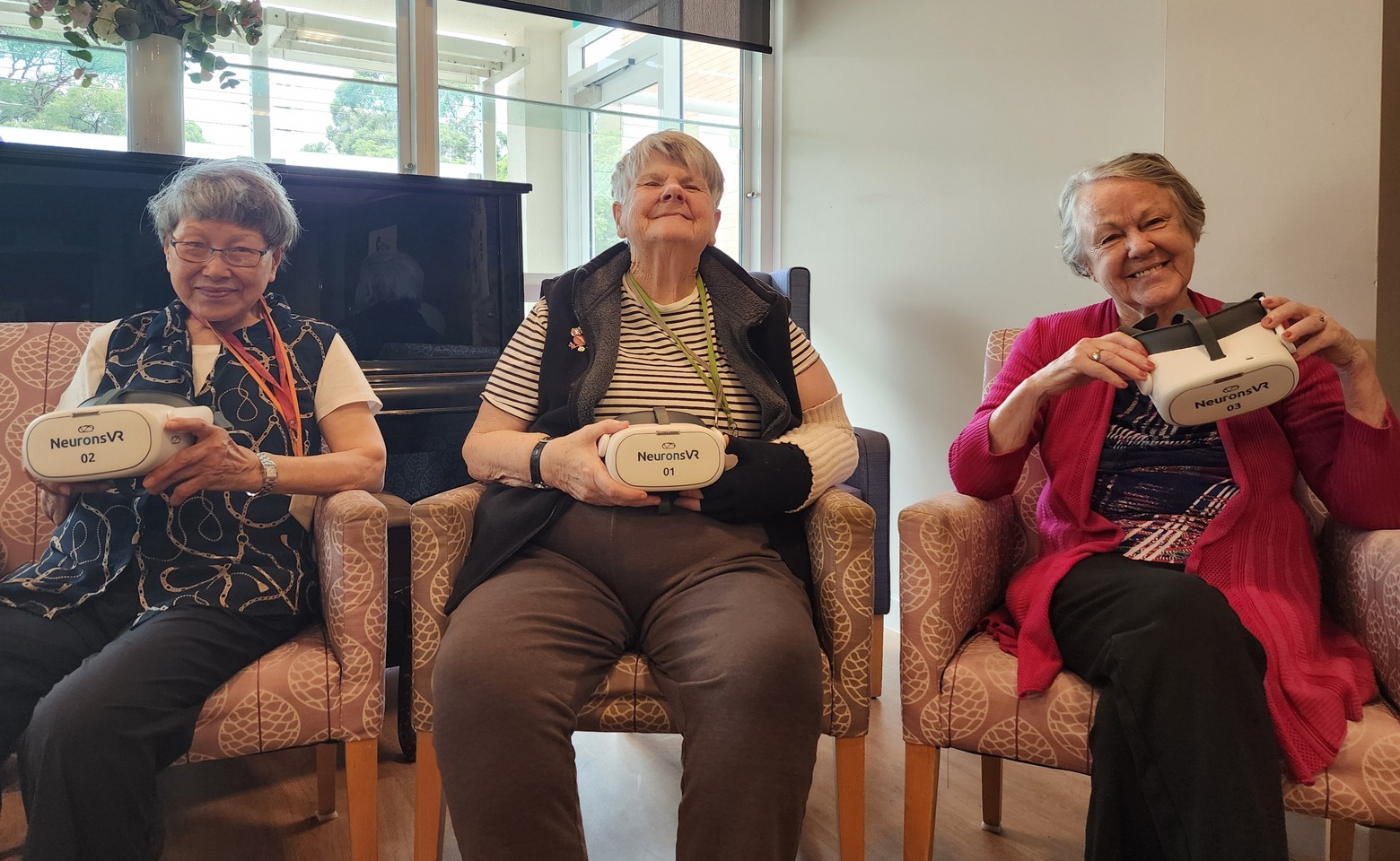 Residents are using virtual reality to connect with their past hobbies like golf at Dougherty Apartments in Sydney