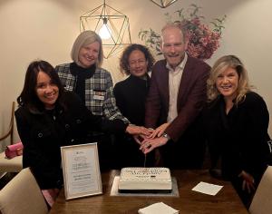 L-R: Member for Prahran Rachel Westaway, Bolton Clarkey Victorian Director of Operations Sharon Kehoe, Bolton Clarke Clinical Team Manager Nevola Templeton, Ageing Australia CEO Tom Symondson, and Ageing Australia State Manager Victoria and Tasmania Danni Campbell-Manley.